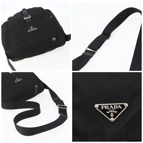 PRADA Chain Shoulder Bag Nylon Black Silver Auth 142007 - Picture 16 of 16